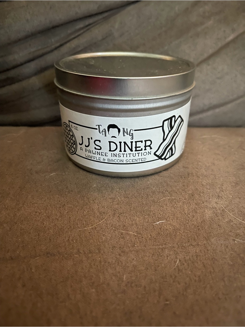 JJ's Diner Waffle & Bacon Scented Candle - Silver Tin